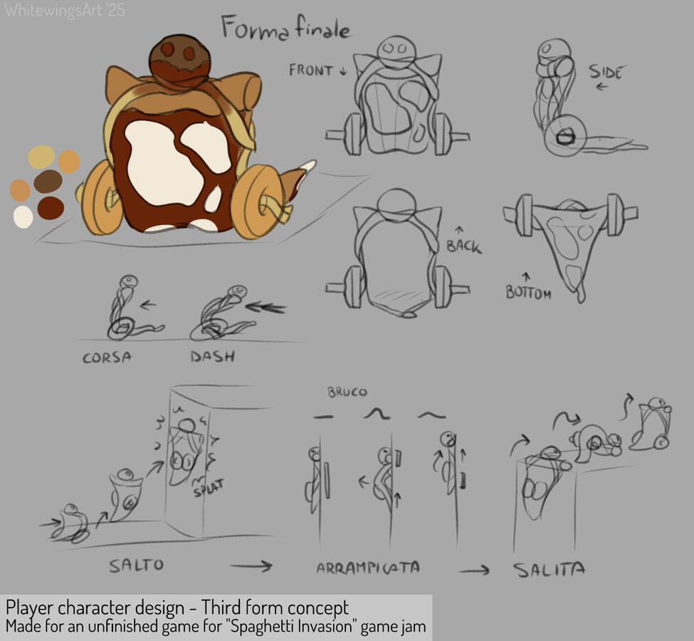 Player character design from unfinished game - Third form concept