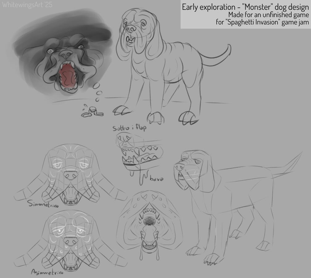 Early exploration from unfinished game - "Monster" dog design