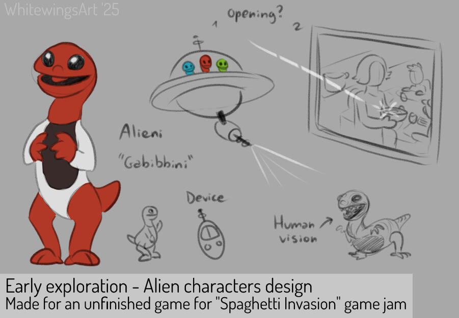 Early exploration from unfinished game - Alien characters design