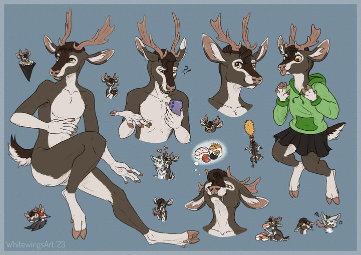 Color Sketchpage - 1 fullbody, 1 halfbody, 2 portraits, 1 chibi, 9 doodles